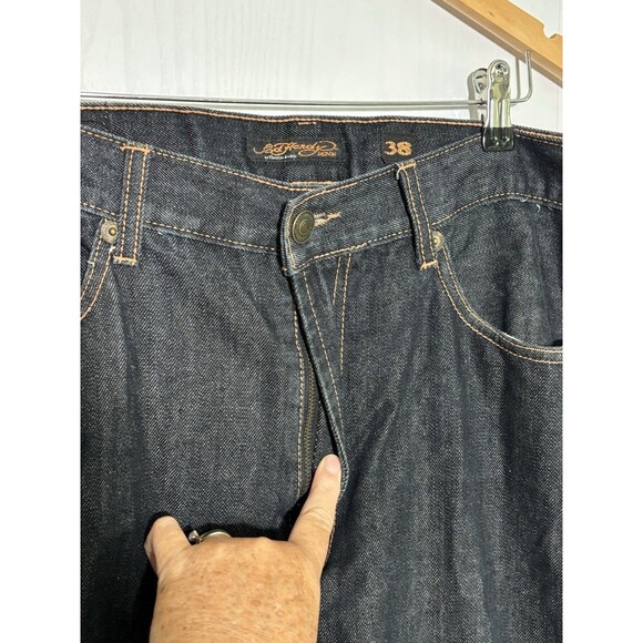 Ed Hardy Jeans Men 38 Death Or Glory Skull Embroidery Y2K Vintage Baggy Straight - Picture 6 of 15